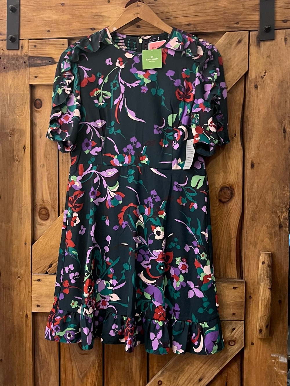 NWT Kate Spade New York Floral Smocked Ruffle Dress Size 12